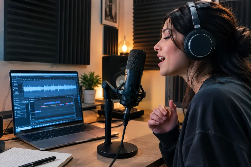 singer-recording-vocals-with-microphone-and-ai-pitch-software