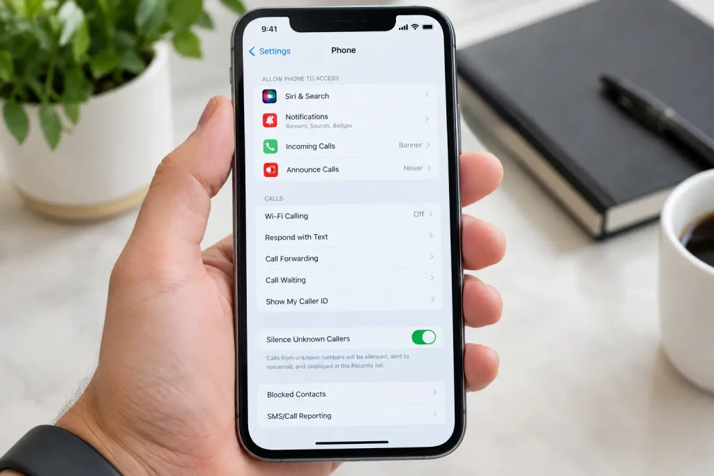 iphone-settings-showing-silence-unknown-callers-toggle-enabled