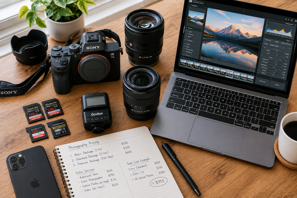 photography-business-startup-gear-and-pricing-planning-desk